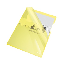 [45797] 25 CARTELLINE A L 21X29,7 PVC LISCIA CRISTALLO GIALLO ESSELTE