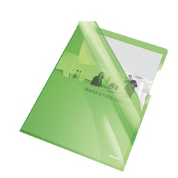 [45800] 25 CARTELLINE A L 21X29,7 PVC LISCIA CRISTALLO VERDE ESSELTE