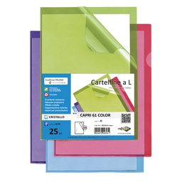[86626] 25 cartelline a L rosso CAPRI 61 color sei rota
