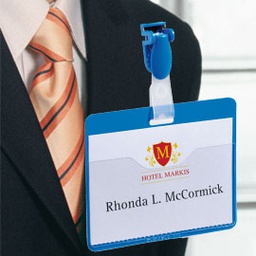 [71687] 25 PORTANOME TASCA APERTA 60x90mm BLU DURABLE