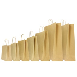 [77525] 25 SHOPPERS CARTA BIOKRAFT 22X10X29CM NEUTRO CORDINO AVANA