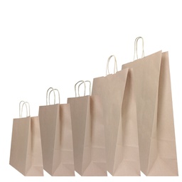[77534] 25 SHOPPERS CARTA BIOKRAFT 45X15X50CM TWISTED SABBIA