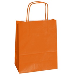 [82244] 25 shoppers carta kraft 14x9x21cm twisted arancio