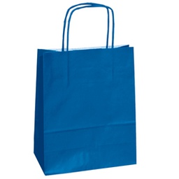 [82242] 25 shoppers carta kraft 14x9x21cm twisted blu