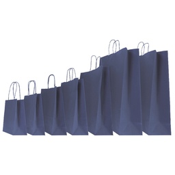 [76996] 25 SHOPPERS CARTA KRAFT 18x8x24CM TWISTED BLU