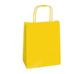 [76992] 25 SHOPPERS CARTA KRAFT 18x8x24CM TWISTED GIALLO