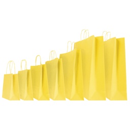 [76992] 25 SHOPPERS CARTA KRAFT 18x8x24CM TWISTED GIALLO
