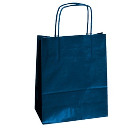 [57072] 25 SHOPPERS CARTA KRAFT 22X10X29CM TWISTED BLU