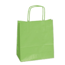 [62749] 25 SHOPPERS CARTA KRAFT 26x11x34,5cm TWISTED verde mela