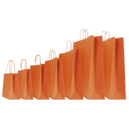 [64927] 25 SHOPPERS CARTA KRAFT 36x12x41cm TWISTED arancio