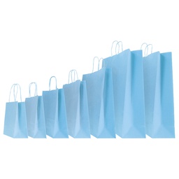 [82237] 25 shoppers carta kraft 36x12x41cm twisted azzurro