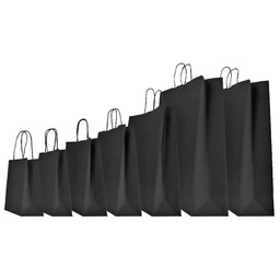 [64933] 25 SHOPPERS CARTA KRAFT 45X15X50CM TWISTED nero
