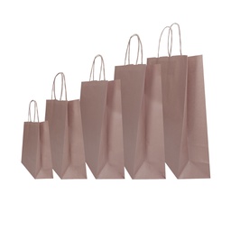 [96047] 25 shoppers Twisted carta kraft 26x11x35cm rosa antico Mainetti Bags