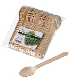 [90281] 48 Cucchiai in legno 16cm Leone