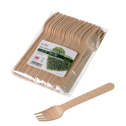 [90282] 48 Forchette in legno 16cm Leone