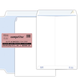 [46161] 500 buste sacco COMPETITOR FSC® bianca strip adesivo 300x400mm 80gr Pigna Envelo