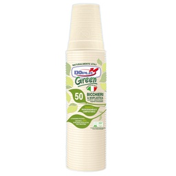 [96699] 50 Bicchieri 200ml BIO Mater-bi DOpla Green art. 48026