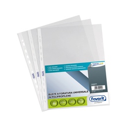 [37139] 50 BUSTE FORATE 21X29,7 1725UNI/15 SUPERIOR LISCIA FAVORIT