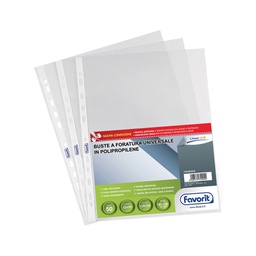 [37140] 50 BUSTE FORATE 22X30 1725/10 LINEAR LISCIA PPL FAVORIT