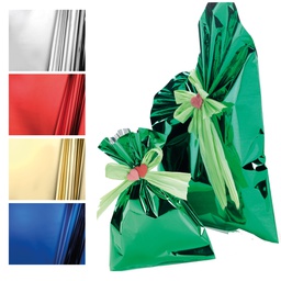 [70919] 50 BUSTE REGALO IN PPL METAL LUCIDO 20x35cm BLU senza patella adesiva