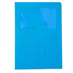 [56627] 50 Cartelline a L c/finestra azzurro 120gr Sintex Blasetti