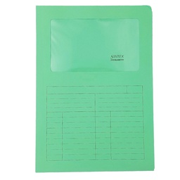 [56628] 50 Cartelline a L c/finestra verde 120gr Sintex Blasetti