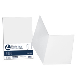 [51105] 50 cartelline semplici ACQUA 200gr 25x34cm bianco Favini