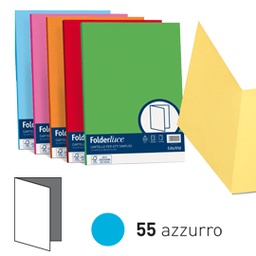 [32656] 50 cartelline semplici LUCE 200gr 25x34cm azzurro FAVINI