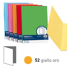 [32652] 50 cartelline semplici LUCE 200gr 25x34cm giallo oro FAVINI