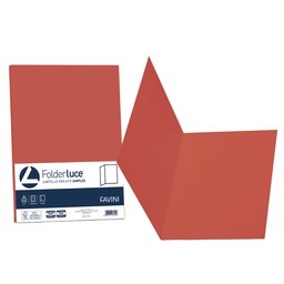 [32654] 50 cartelline semplici LUCE 200gr 25x34cm rosso scarlatto FAVINI