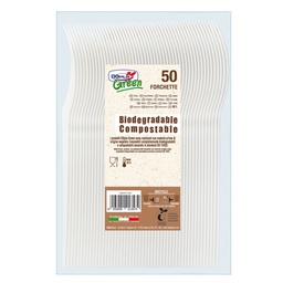 [91422] 50 Forchette avorio in Estabio Dopla Green art. 03903