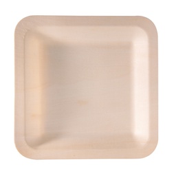 [96709] 50 Piatti monouso in legno quadrati 21,5 x 21,5cm Signor Bio
