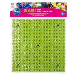 [88991] 5 basi per costruzioni Midi 25x25cm in colori assortiti CWR