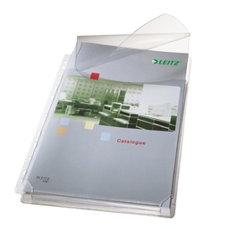 [62155] 5 BUSTE FORATE C/SOFFIETTO E PATELLA 22X30 IN PVC LEITZ
