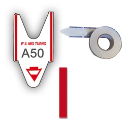 [74644] 5 ROTOLI da 2000 TICKETS ROSSO per ELIMINA CODE Printex