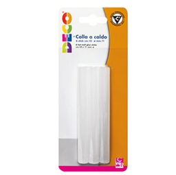 [86224] 6 stick colle trasp. diam. 11mm x 10cm per pistola a bassa temperatura DECO