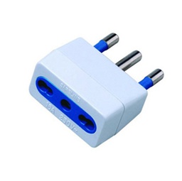 [62608] ADATTATORE SEMPLICE CON SPINA 2P+T 16A - PRESA BIPASSO 10/16A