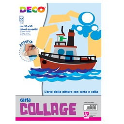 [67653] ALBUM CARTA RASATA ADESIVA 35X50cm 20fg colori assortiti DECO