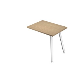 [92413] Allungo dx/sx 60x80xH74,4cm per scrivanie Skinny Metal Bianco/ Rovere