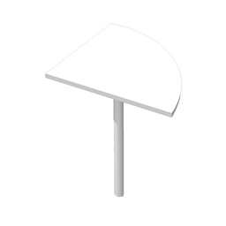 [74365] ANGOLARE 90  BIANCO + GAMBA SUPPORTO GRIGIO CROMATO x SCRIVANIE EASY