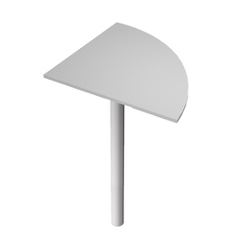 [74369] ANGOLARE 90  GRIGIO + GAMBA SUPPORTO GRIGIO CROMATO x SCRIVANIE EASY