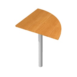 [74366] ANGOLARE 90  NOCE CHIARO + GAMBA SUPPORTO GRIGIO CROMATO x SCRIVANIE EASY