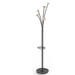 [92516] Appendiabiti a 5 posti 175cm nero/legno chiaro Festival N Alba