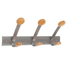 [71273] APPENDIABITI da MURO 3POSTI 45cm METALLO/LEGNO Alba