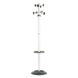 [58096] APPENDIABITI TOTEM 175CM A 8 POSTI C/PORTAOMBRELLI GRIGIO/NERO