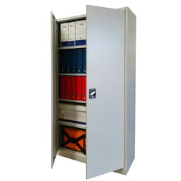 [86642] Armadio alto in metallo ad ante battenti 100x45xH200cm Grigio Kub8