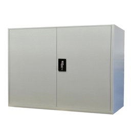 [86641] Armadio basso in metallo ad ante battenti 100x45xH90cm Grigio Kub8