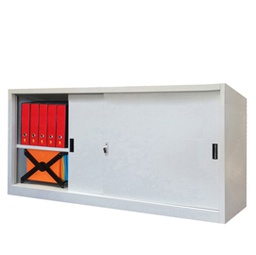 [86648] Armadio basso in metallo ad ante scorrevoli 180x45xH90cm Grigio Kub8