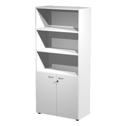 [76821] ARMADIO MODULARE A 2 ANTE BASSE 90x45,8cm - H200cm BIANCO