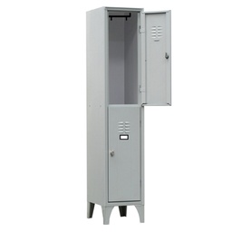 [91651] Spogliatoio in metallo a 2 VANI sovrapposti 30x50cm H180cm GRIGIO 116S/02/S